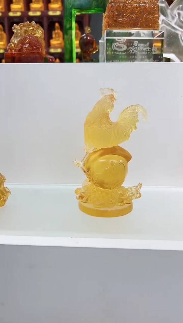 琉璃手工艺品古法琉璃大公鸡