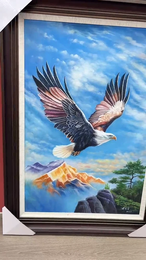 【闪购商品】国画傅家宝老师雄鹰带框