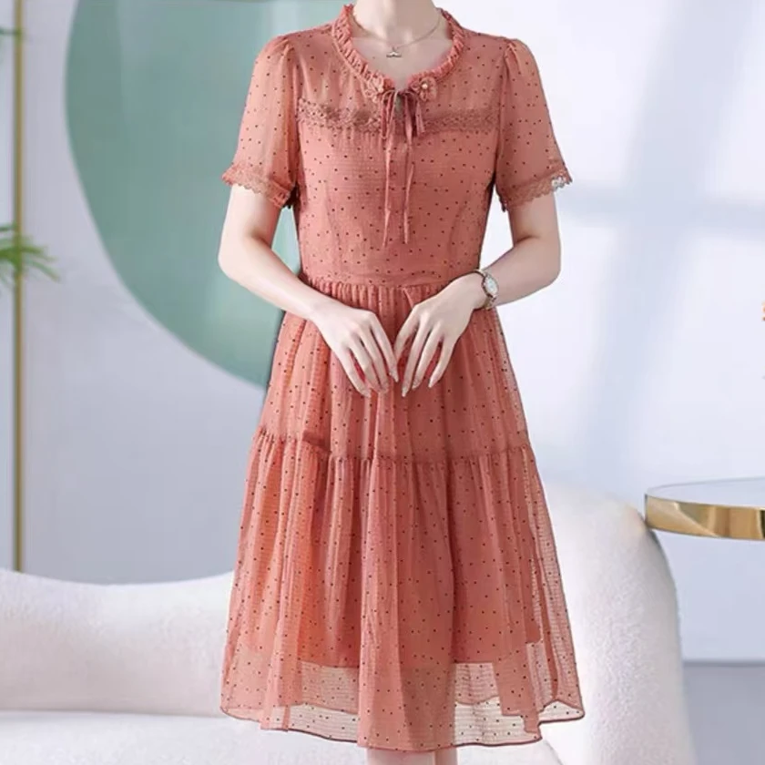 2025夏季新款气质修身清凉透气小个子连衣裙女A字裙