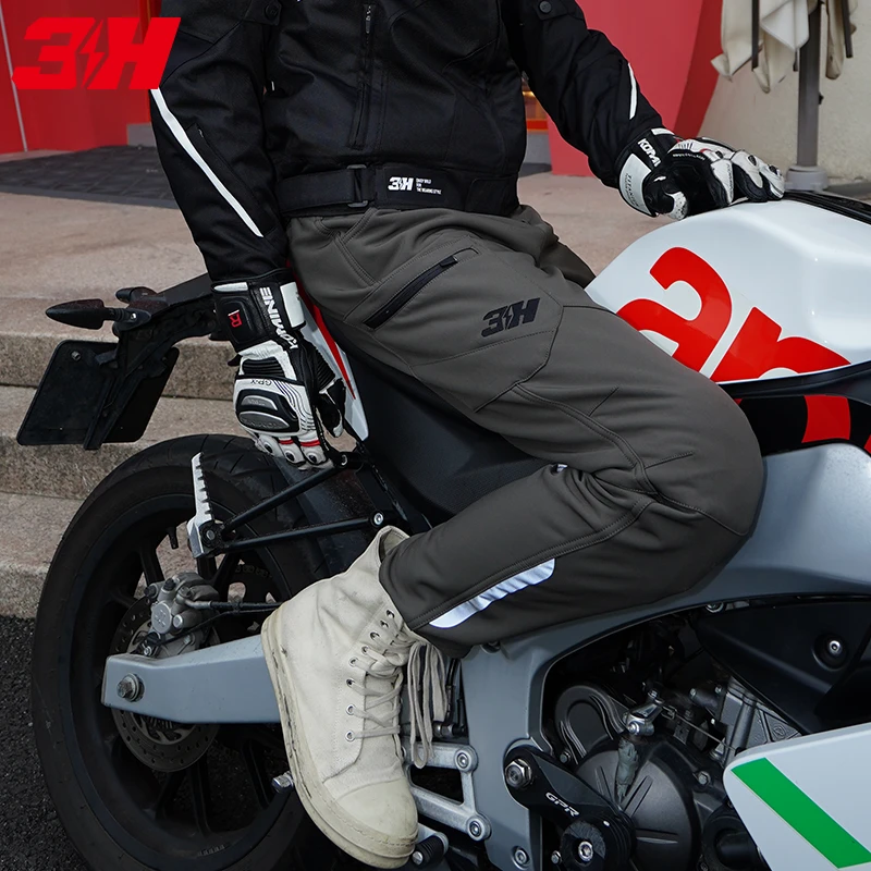 3h骑行裤男摩托车闪电机车工装裤夏季休闲裤透气内置护具防摔四季