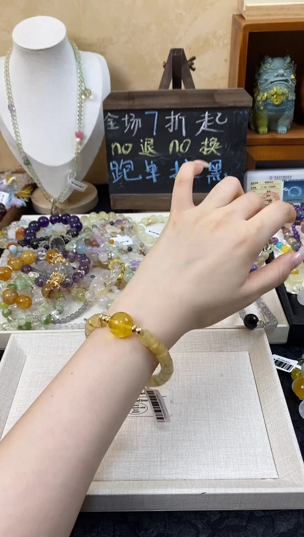 未镶嵌手链水晶发金桶珠