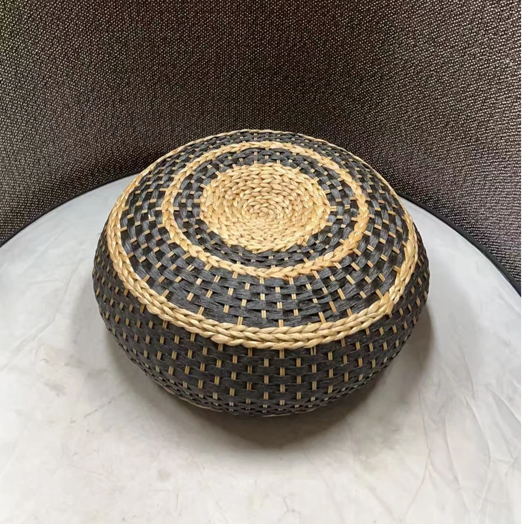 001瑕疵款 直径40高15cm 家用手工编织蒲团坐垫简约创意坐墩坐垫