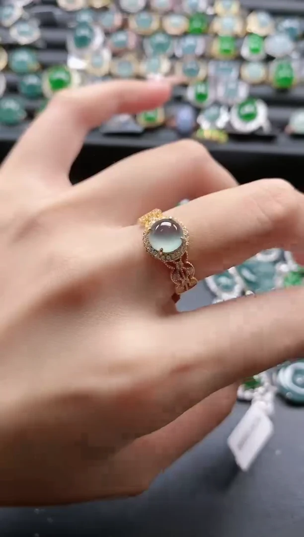 【闪购商品】翡翠戒指银S925镶嵌5151-33