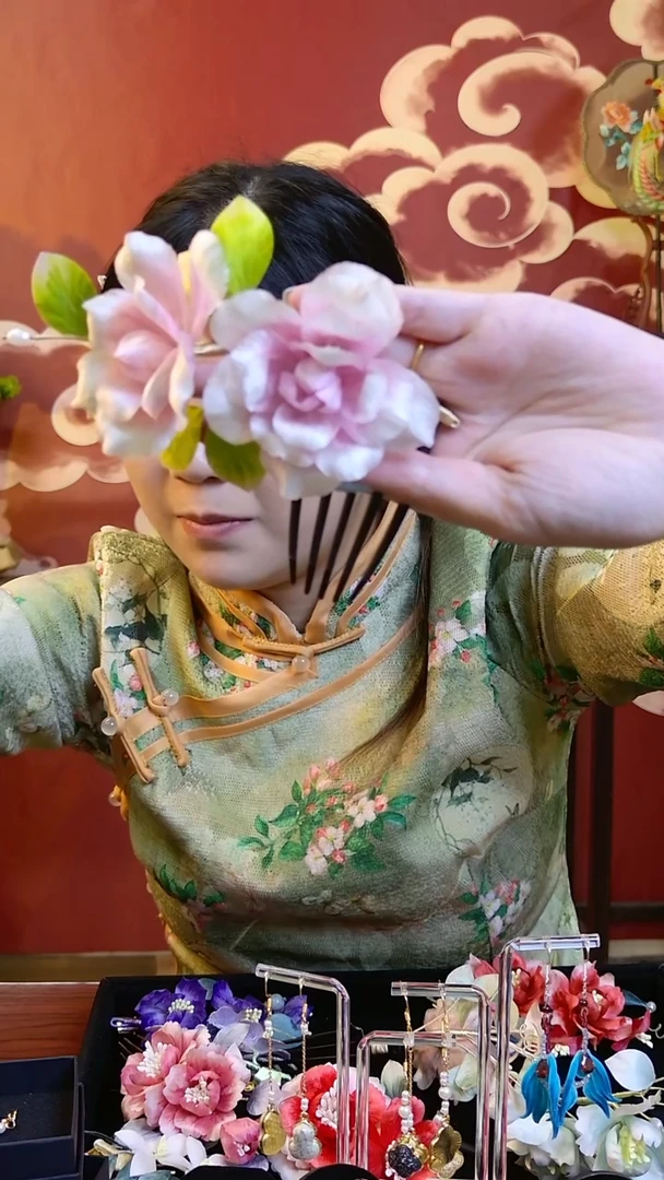 刺绣非遗纯手工绒花