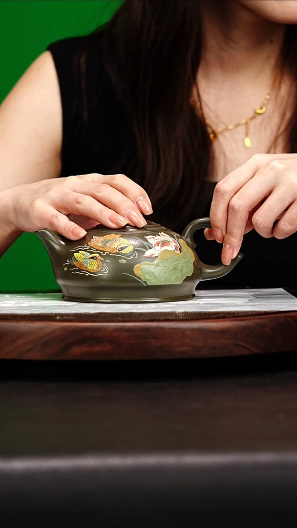 宜兴原矿高端紫砂 翠玉金砂300CC