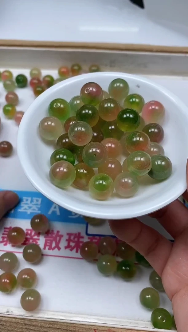 玛瑙/玉髓散珠未镶嵌D805 水蜜桃盐 源12mm10个15元