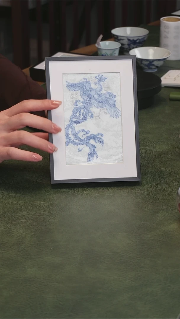866凤纹景德镇手工手绘瓷板画