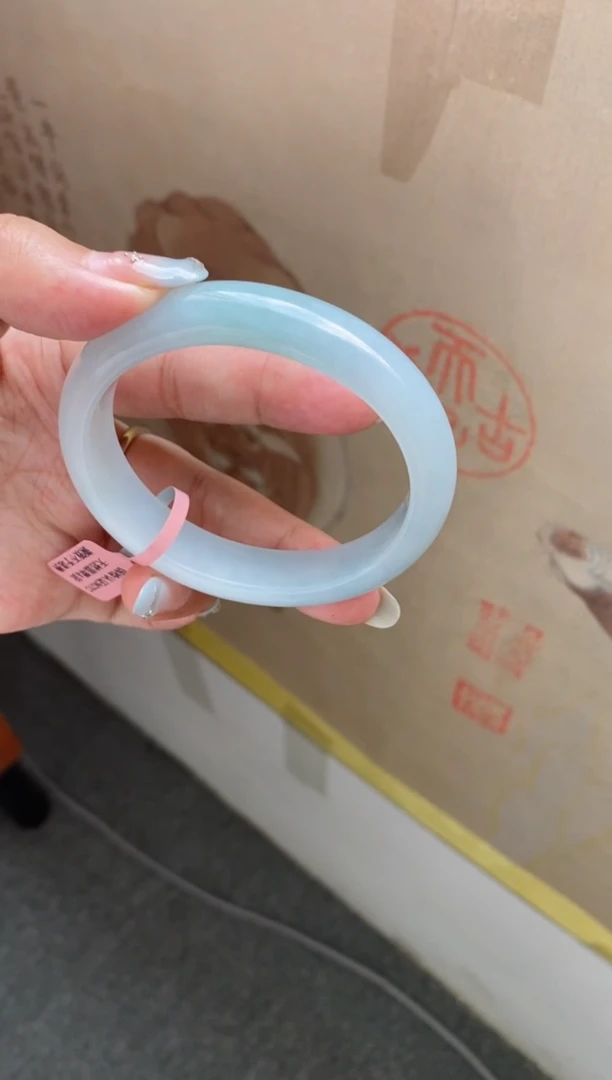 未镶嵌手镯翡翠（高货必买）果冻冰胶天空蓝贵妃21号