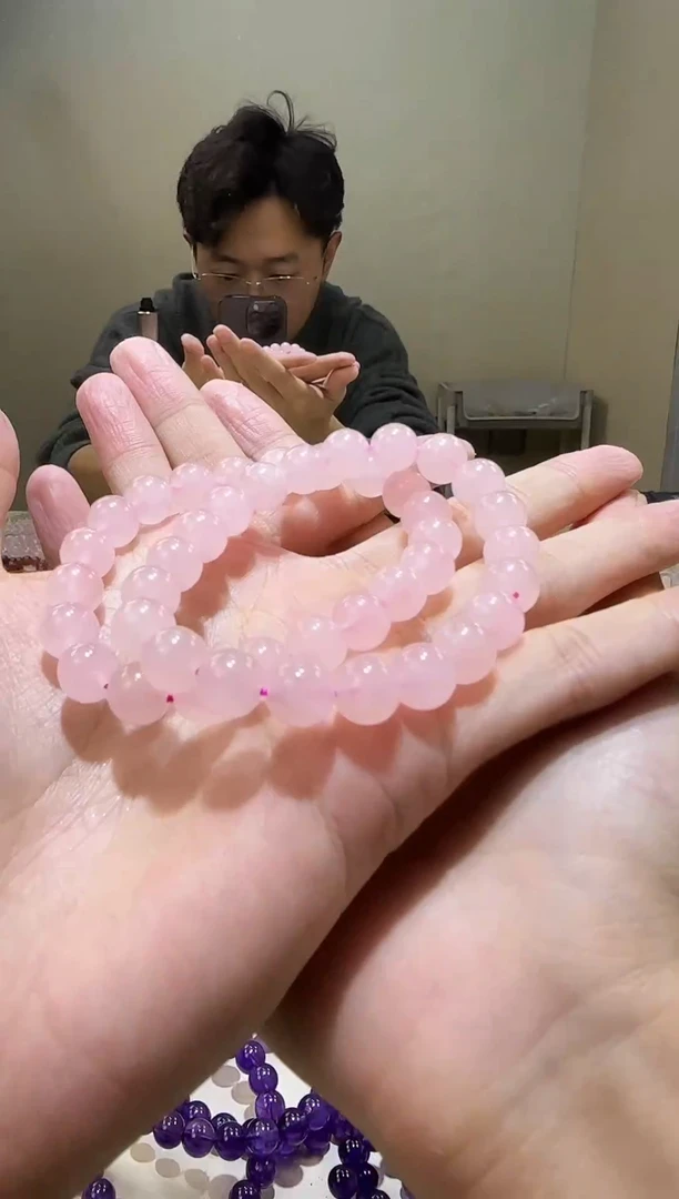 【闪购商品】芙蓉石手链未镶嵌西柚马粉9【多样性发其一】