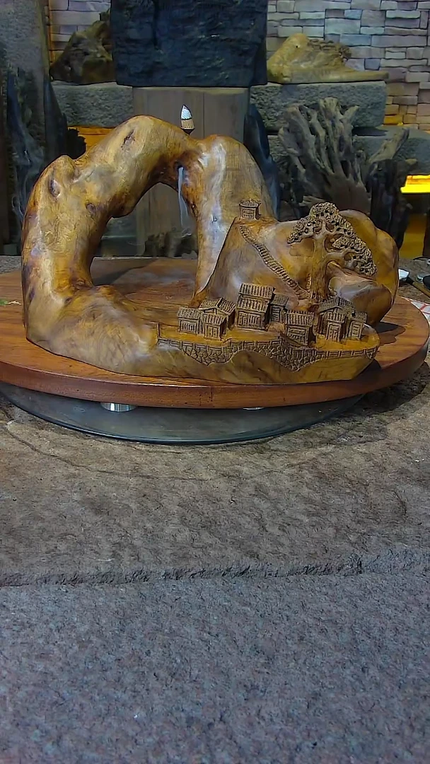 木金丝楠木山水摆件