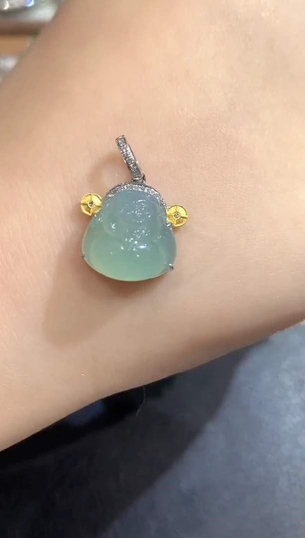 吊坠(不含链)18K金镶嵌翡翠54-吊坠