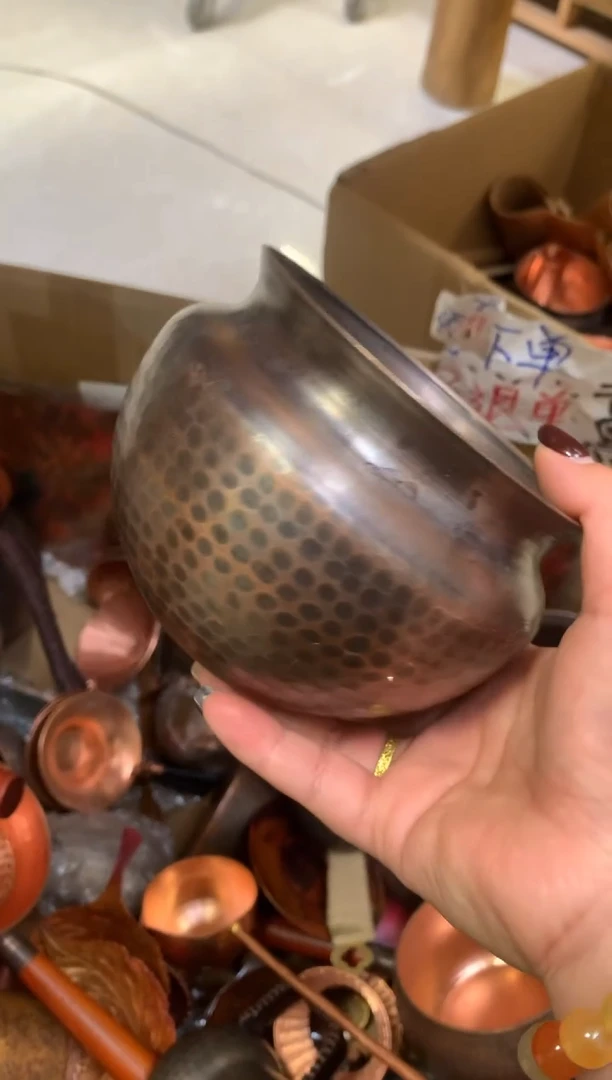 样品紫铜做旧无盖建水