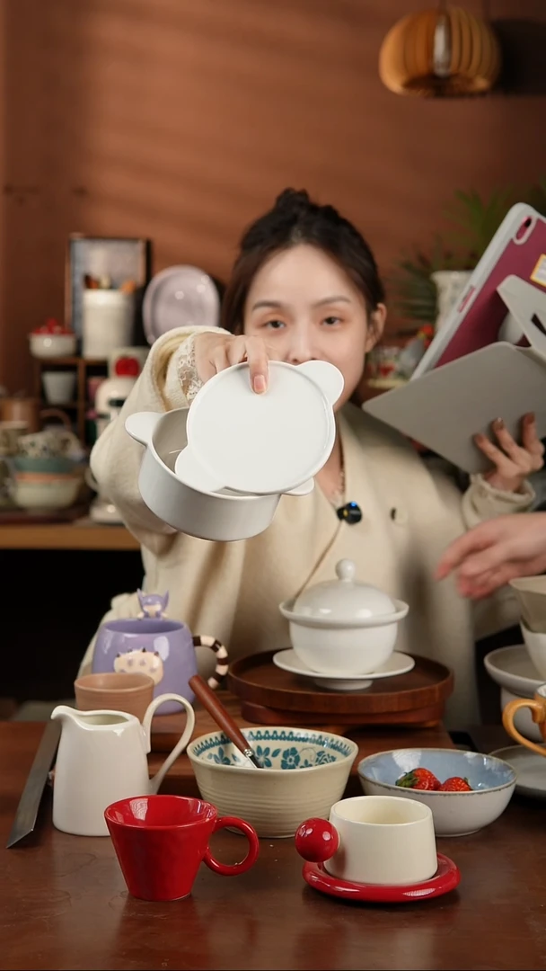 【闪购商品】碗白色双耳带盖碗 微瑕凑满20发货