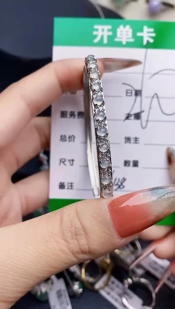 银S925镶嵌戒指翡翠6138