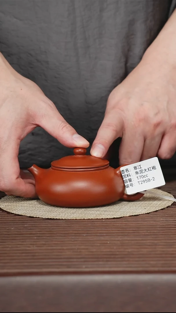 茶壶紫砂T295B-2  朱泥大红袍  寒江170CC