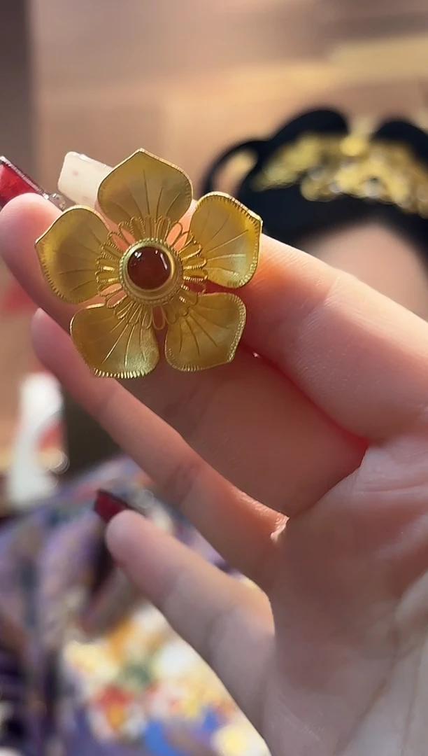无925银尖角花头簪/件