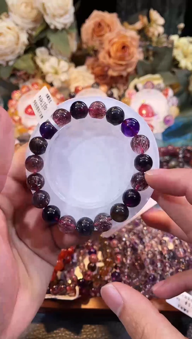 未镶嵌手链水晶黑加仑超七10m+