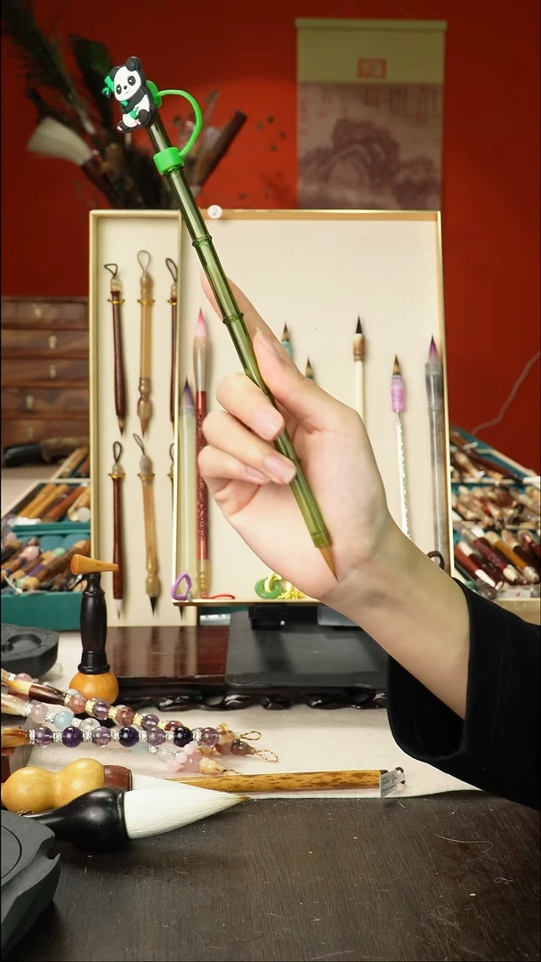 15号孤品高货毛笔链接 清水试笔 蘸墨不退