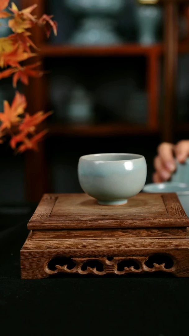 杯子陶青霁汝窑仿古釉