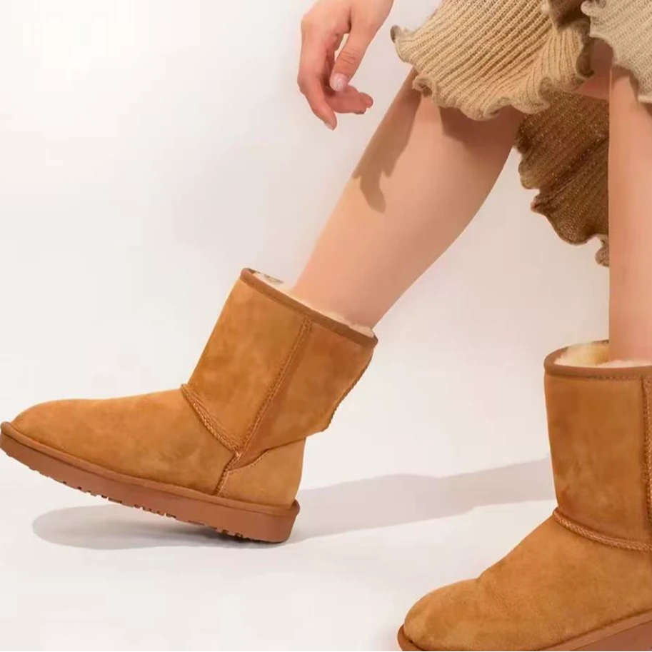 【经典款5825中筒】冬季桑坡雪地靴羊皮一体2025爆款