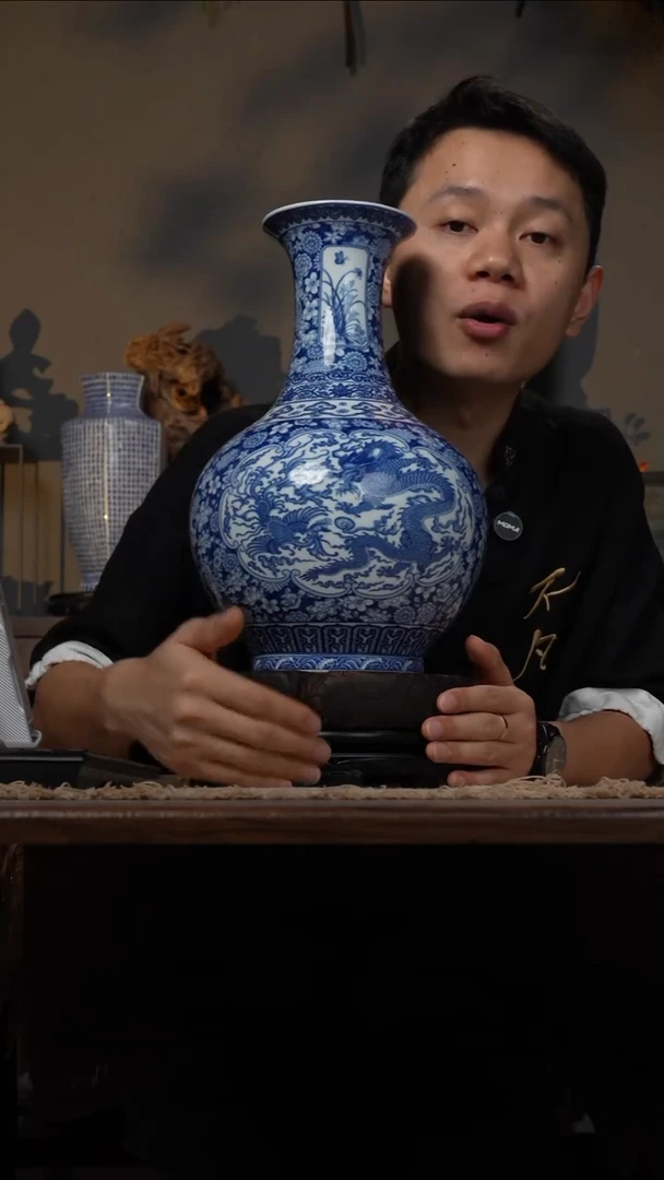 摆件WN问泥景德镇陶瓷花瓶摆件