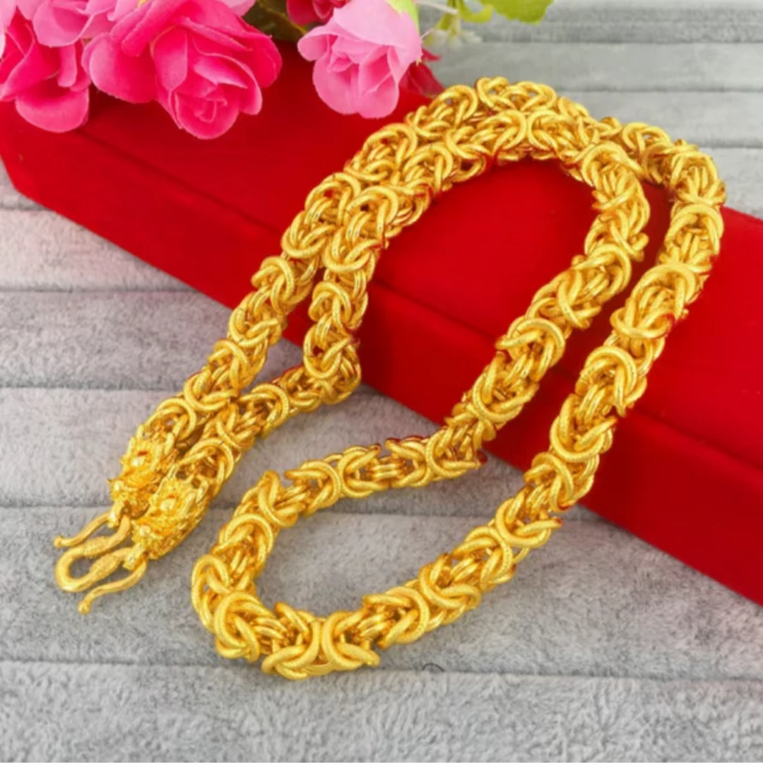 合金项链 合金潮流男士龙头龙骨项链久不掉色