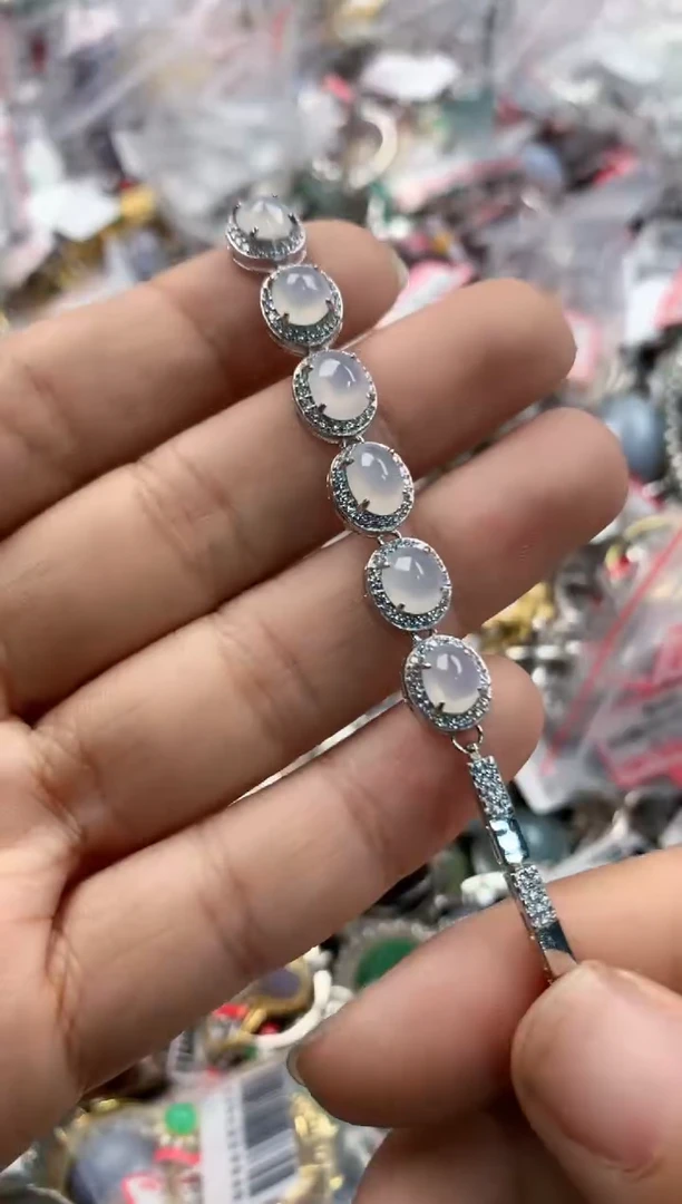 银S925镶嵌戒指翡翠444              1