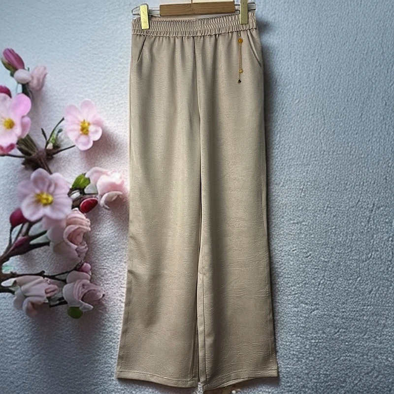 （静雅）新中式国风提花休闲阔腿裤