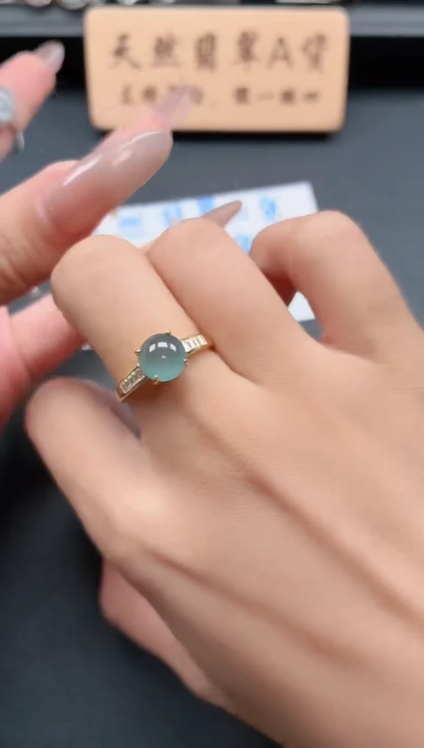 银S925镶嵌戒指翡翠111