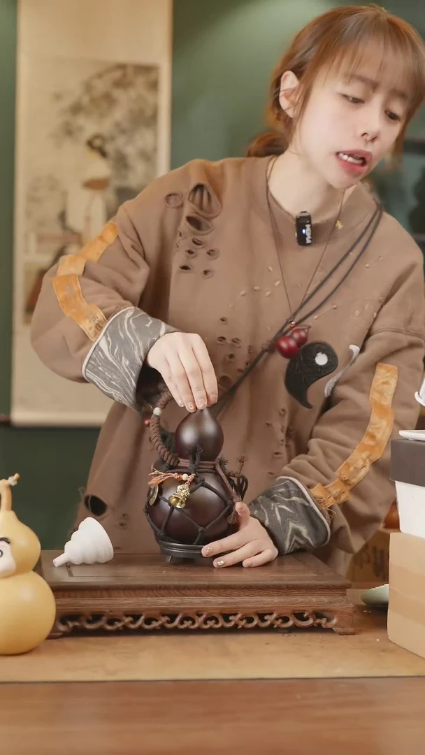 【闪购商品】109号精品天然大漆工艺防渗内胆酒葫芦~