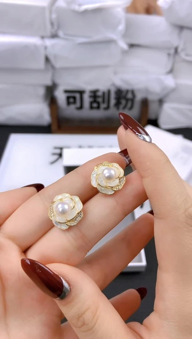 未镶嵌耳饰淡水珍珠ed1007