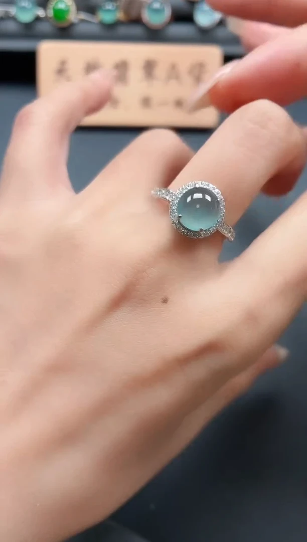 银S925镶嵌戒指翡翠11