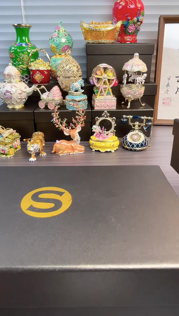 摆件七宝烧珐琅彩摆件  首饰盒