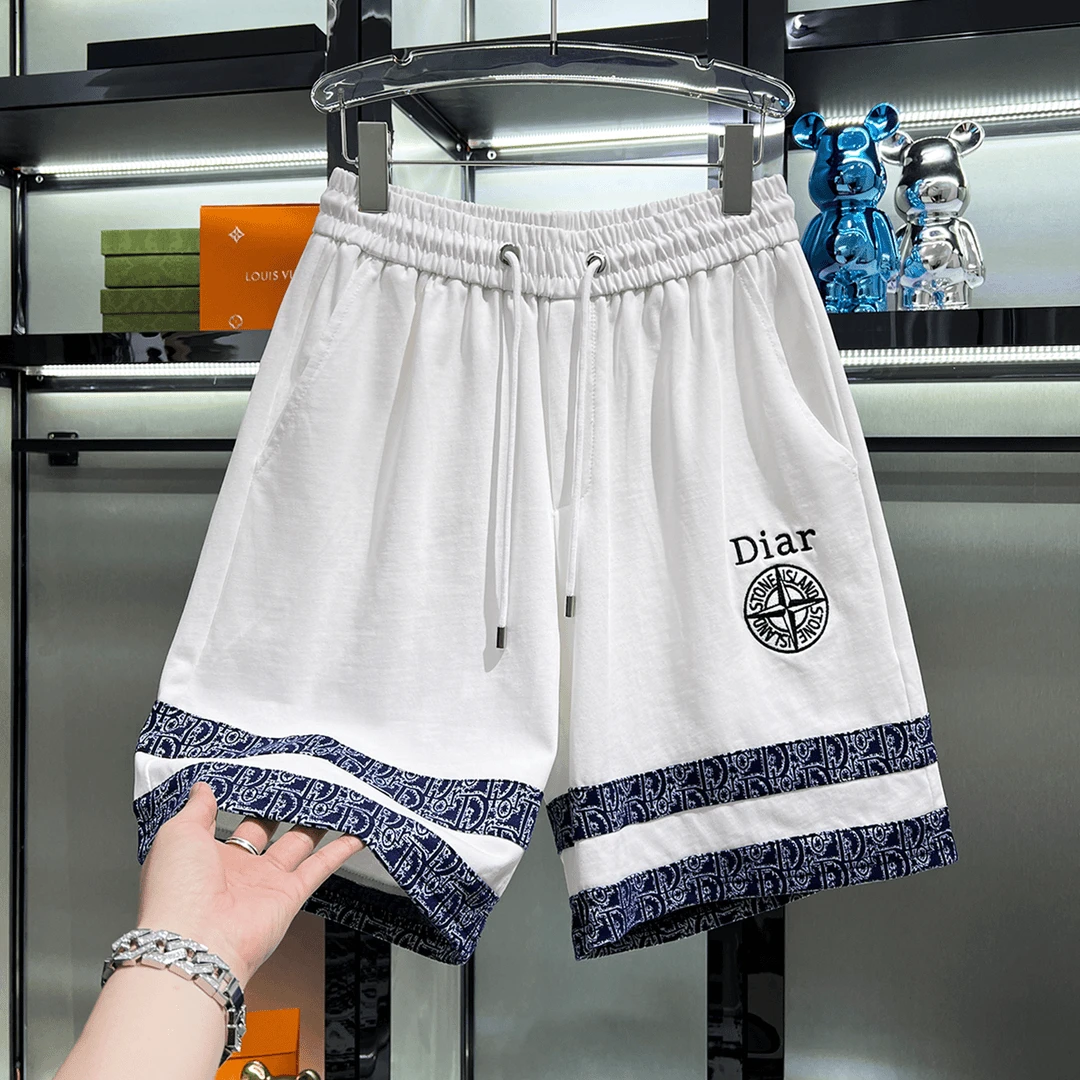 欧货新款2025夏季男士短裤子印花休闲时尚百搭外穿刺绣潮流个性男