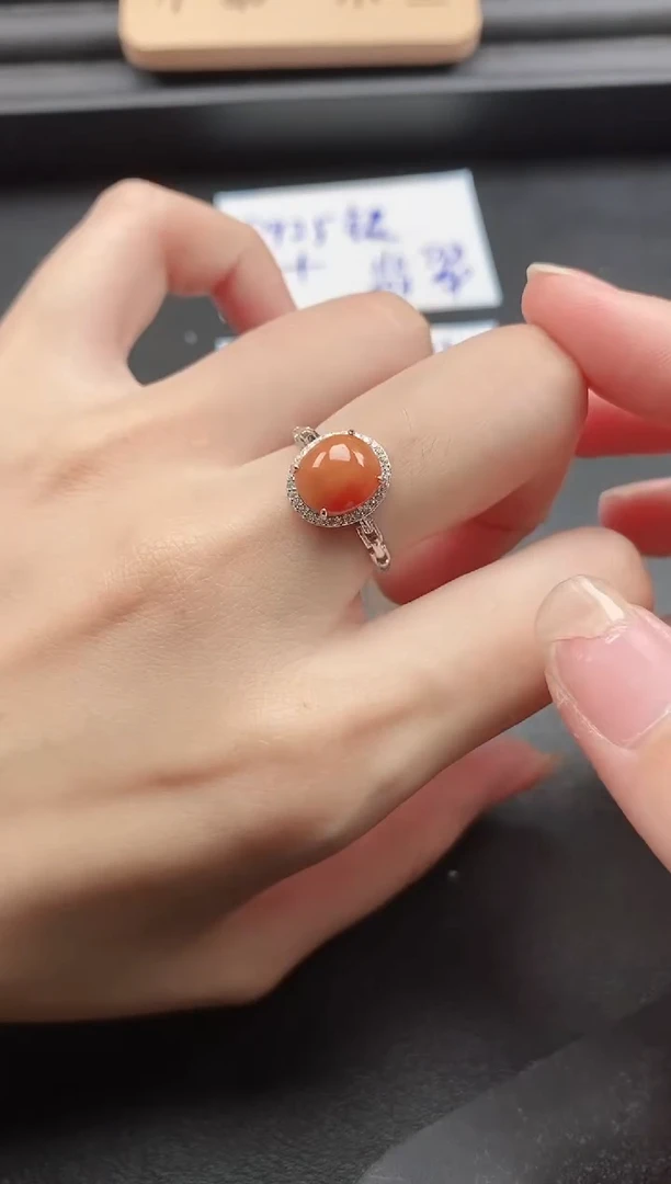 翡翠戒指银S925镶嵌51151