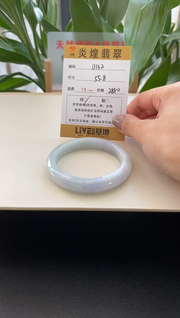 未镶嵌手镯翡翠圈口55.8编码D132