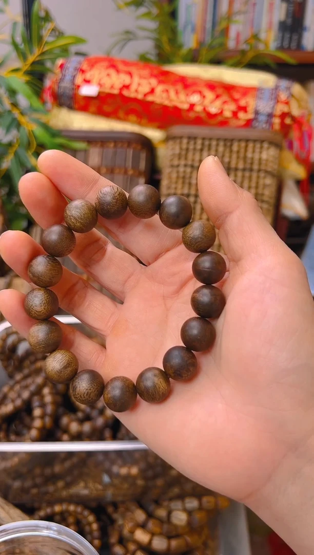 沉香手串棋楠白露圆珠单圈