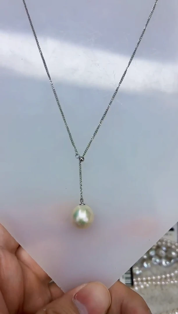 银S925镶嵌DA淡水珍珠吊坠 y844