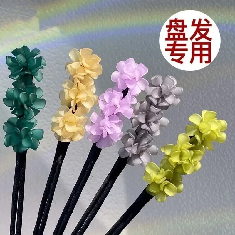 【8·9/2个】夏季新款时尚丸子头花苞头气质亚克力发饰绣球盘发器