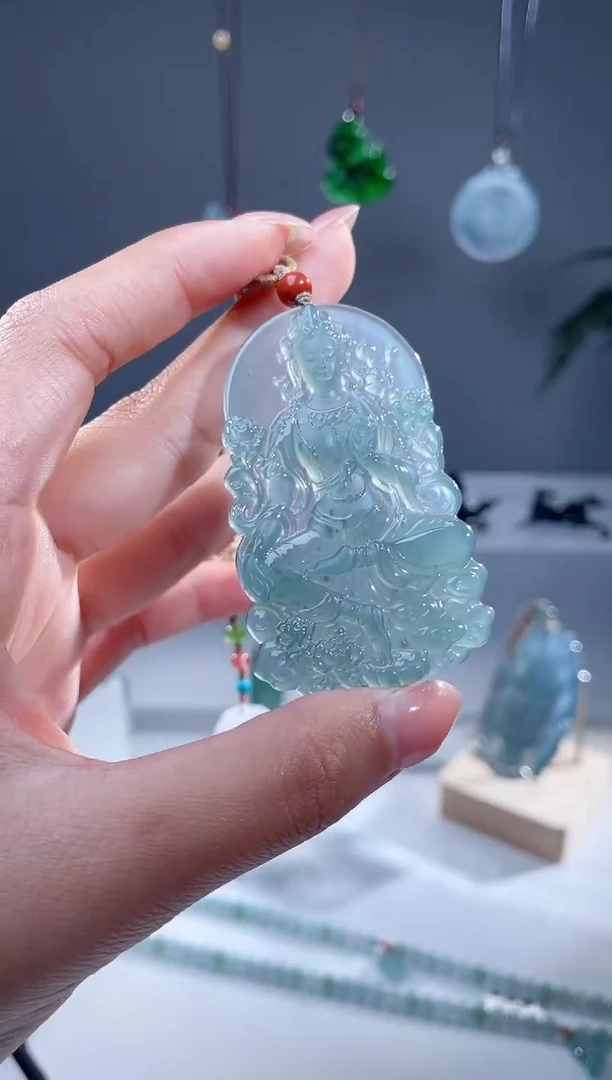 【闪购商品】翡翠颈饰未镶嵌天然A货翡翠度母