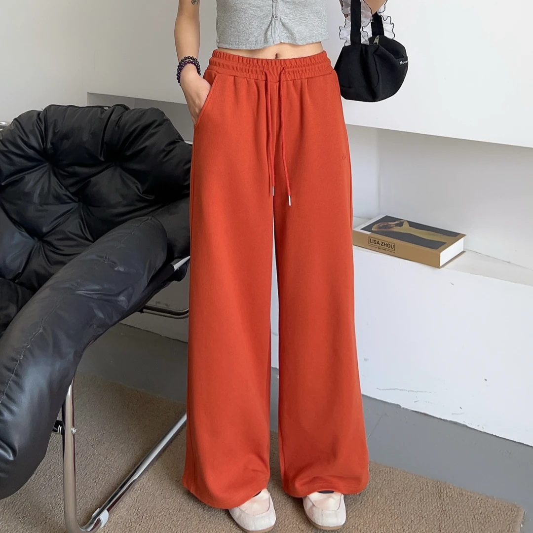 K218初秋新款时尚韩版百搭净版阔腿女士休闲运动卫裤25-86