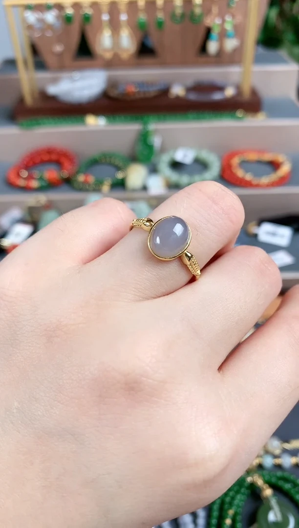 银S925镶嵌戒指和田玉1