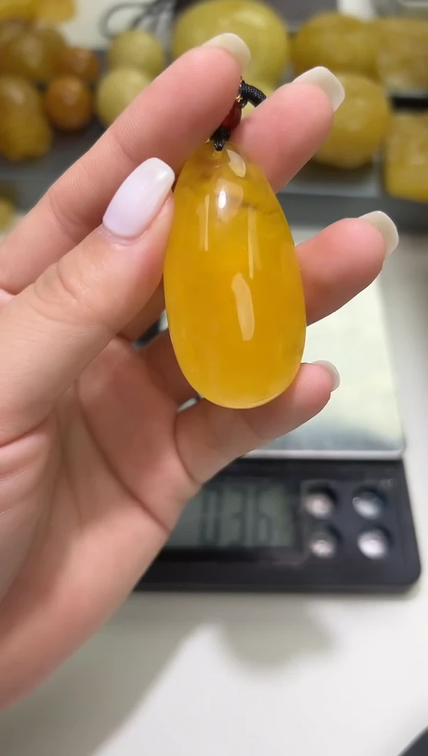 裸石琥珀未镶嵌琥珀蜜蜡吊坠