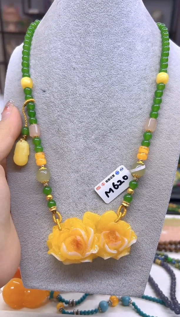 未镶嵌毛衣链蜜蜡DIY款M620