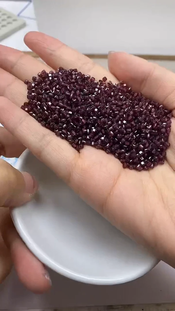 石榴石散珠未镶嵌B1946紫牙乌方糖2mm50个12元