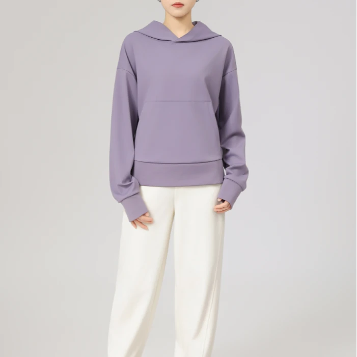 AMASS/阿玛施冬季新款休闲套头长袖帽衫宽松百搭连帽卫衣女530046