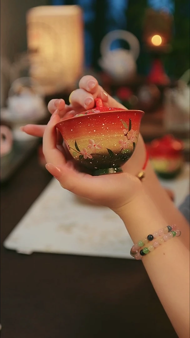 青云茶斋陶瓷茶具迎春盖碗