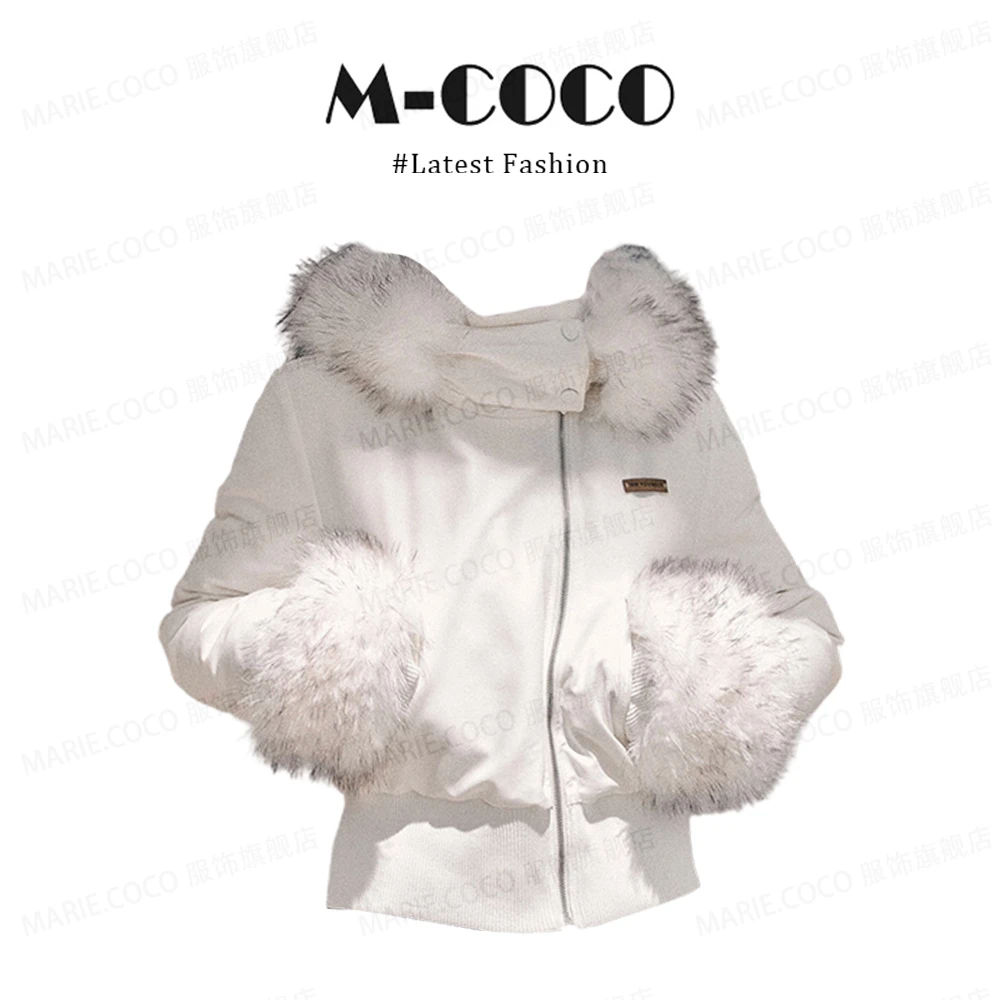 MARIE.COCO"失重的独白"韩系温柔毛领连帽棉服外套女冬季棉衣上衣