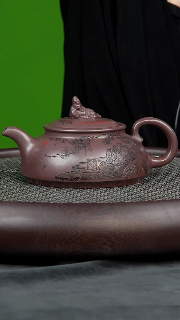 茶壶紫砂86   王正红 太白醉酒 天青 350毫升