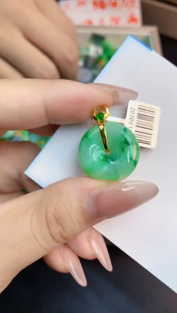 翡翠银S925镶嵌吊坠(不含链)1